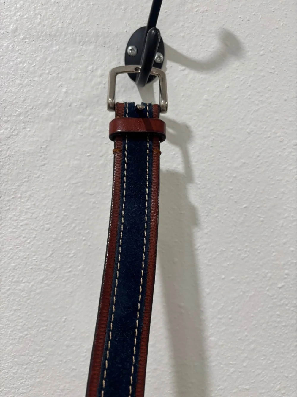 Johnston & Murphy Suede Overlay Belt Size 34 Brown/Black Made in Italy